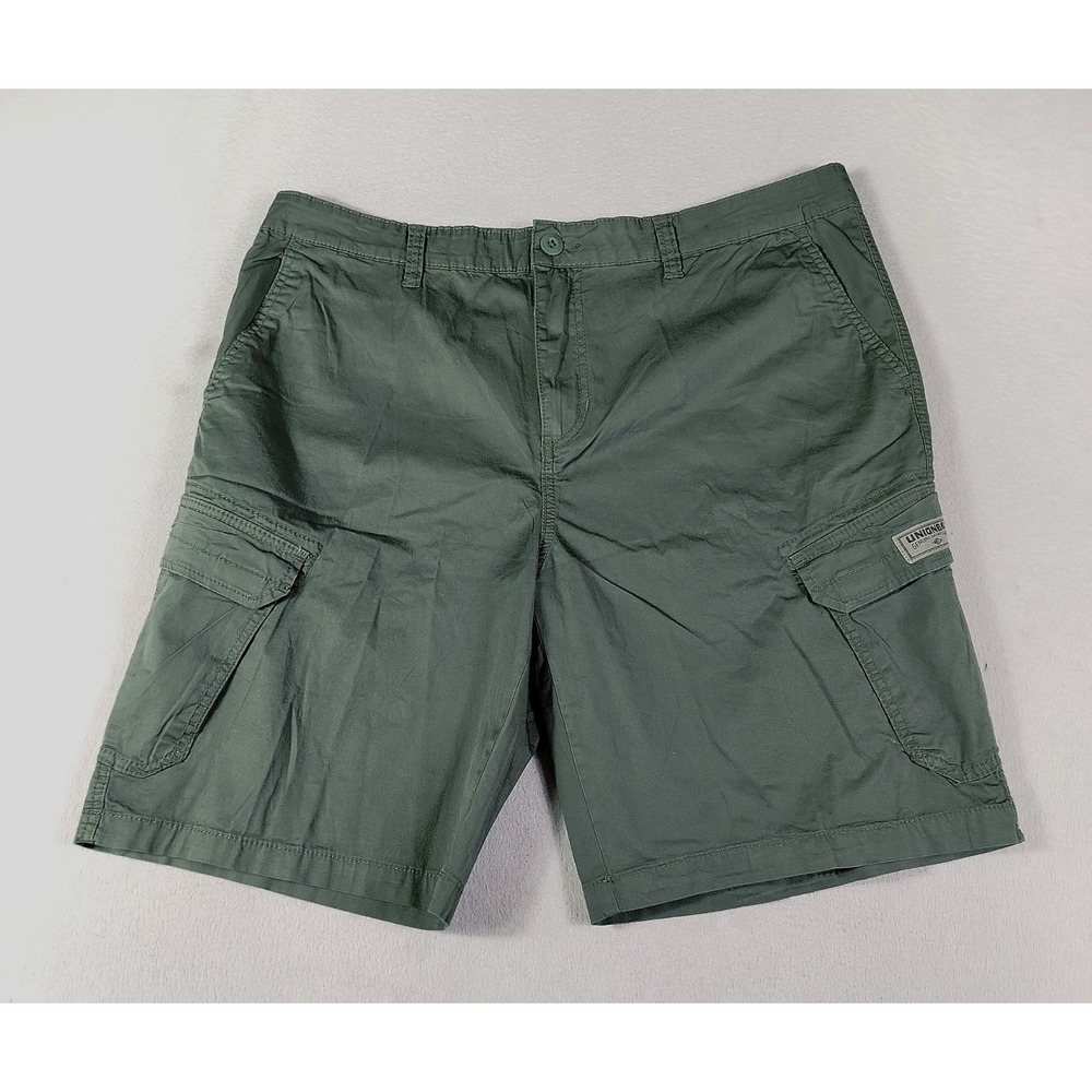 Union Bay Cargo Shorts Mens 40 Olive Green Button Fly Flap Pockets Casual Summer